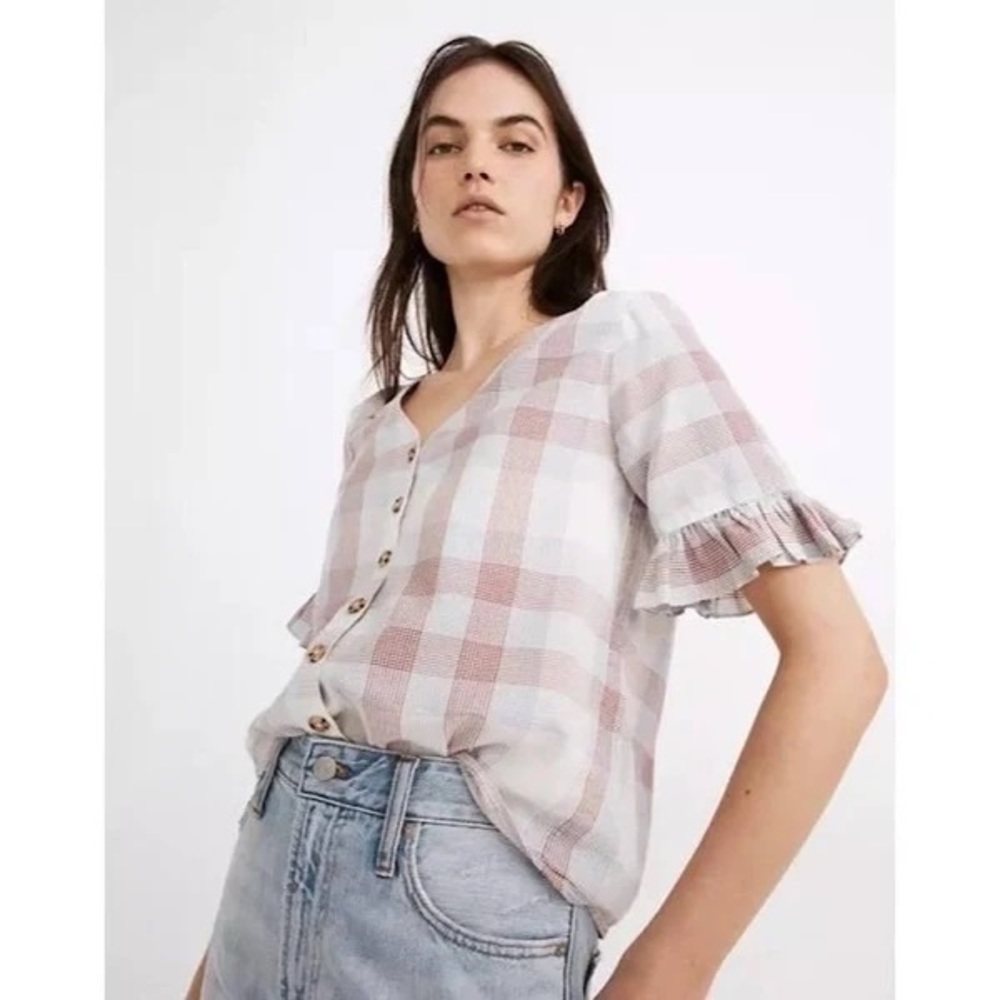 Madewell Plaid Button-Down Blouse